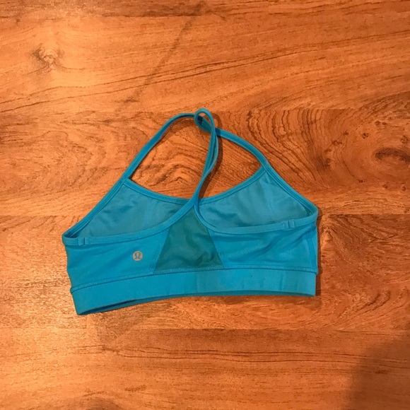 Turquoise Blue Luna Sorts Bra With Padding Size S Small With Mesh Back - Picture 2 of 3